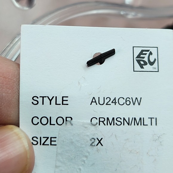 Calessa Tunic Womens 2X Crimson Zebra Print Cowl Neck Long Sleeve Top Office New - Picture 5 of 5